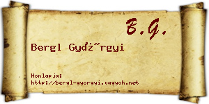 Bergl Györgyi névjegykártya