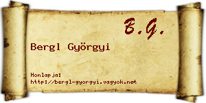 Bergl Györgyi névjegykártya